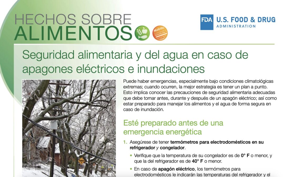 Seguridad alimentaria y del agua en caso de apagones eléctricos e inundaciones